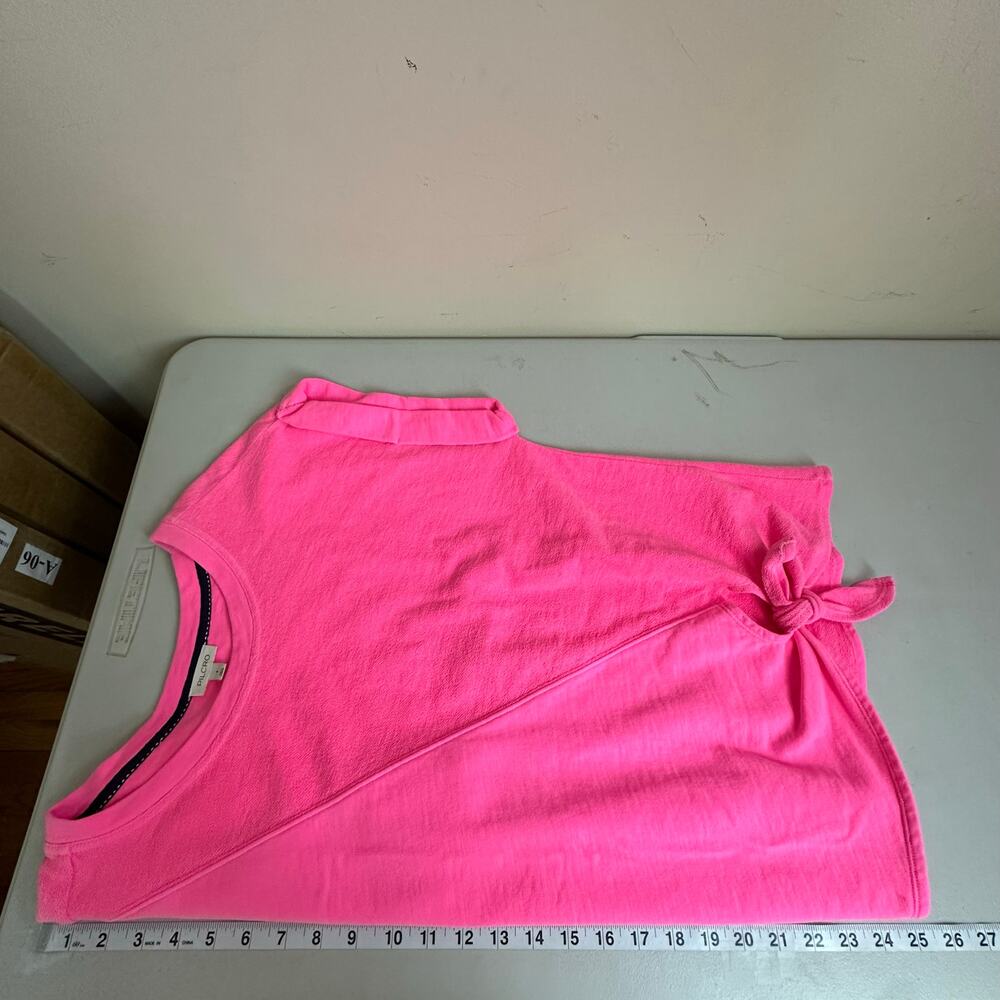 Pilcro Womens Neon Pink Tie Front Sweater Top S Oversized Relaxed Indie Granola - Picture 7 of 10